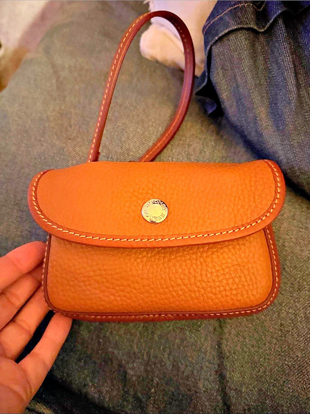 Dooney & Bourke Pebble Grain Milly Wristlet Brown Crossbody Bag